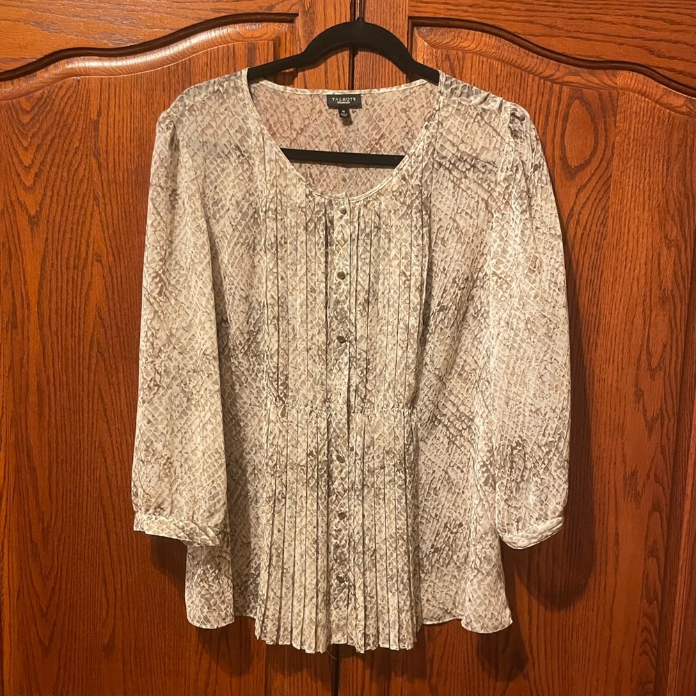 Talbots Pleated Blouse